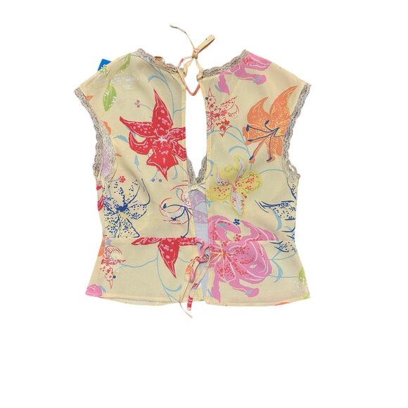 VRG GRL- OPEN TIE BACK- FLORAL- SIZE 10 TOP - Picture 2 of 4